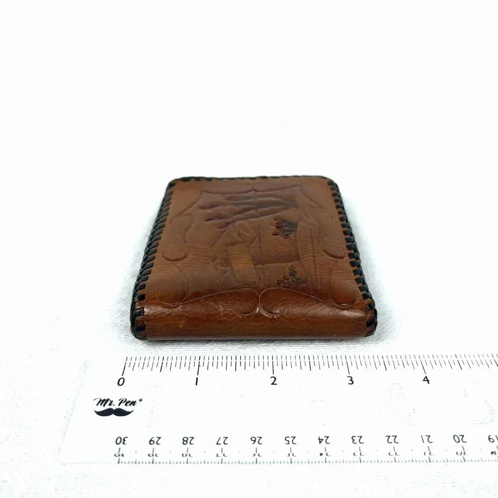 Vintage Hand-Tooled Leather Masonic Past Master Wallet - Blue Lodge